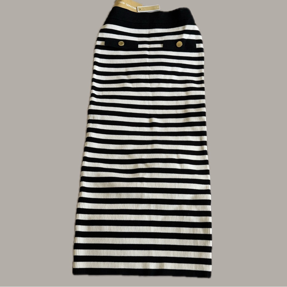 Michael Kors Striped Black and White Women's Skirt